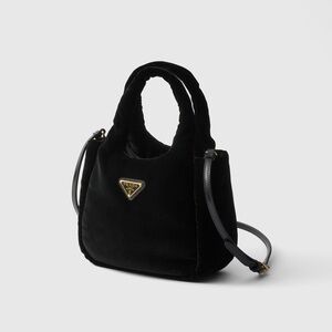 Prada Patted Velvet Mini Handbag Nero Black